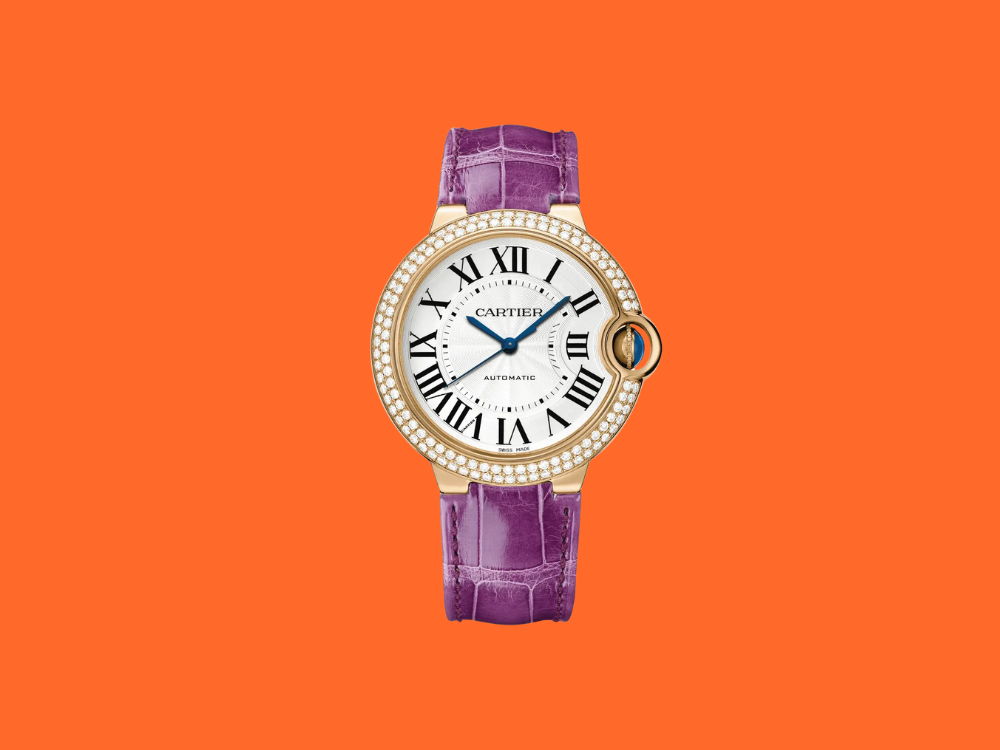 Purple leather band Cartier Watch personal branding dilemma